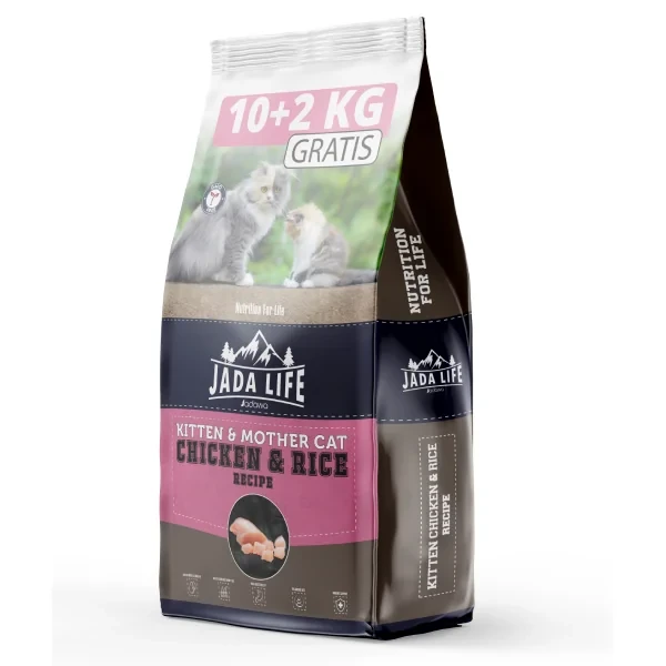 Jadawa Jada Life Premium Kitten & Mother Tavuklu Yavru ve Anne Kedi Maması 10KG+2KG HEDİYE