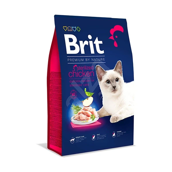 Brit Premium By Nature Sterilised Tavuklu Kısırlaştırılmış Yetişkin Kedi Maması 8KG