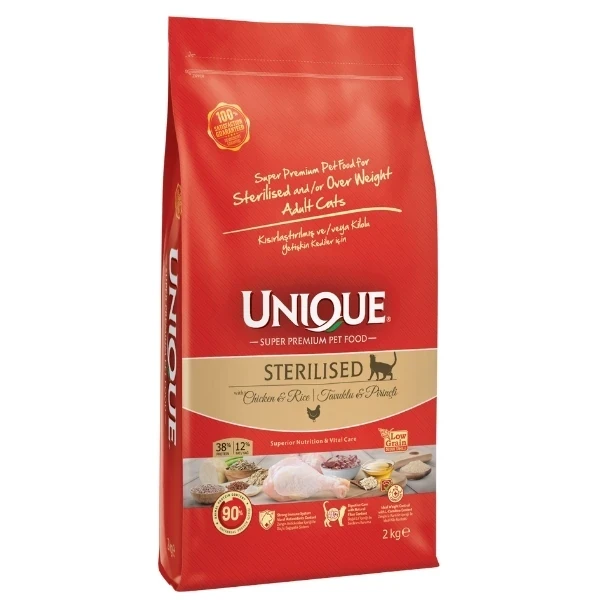 Unique Tavuk Etli Kısırlaştırılmış Yetişkin Kedi Maması 10KG+2KG HEDİYE