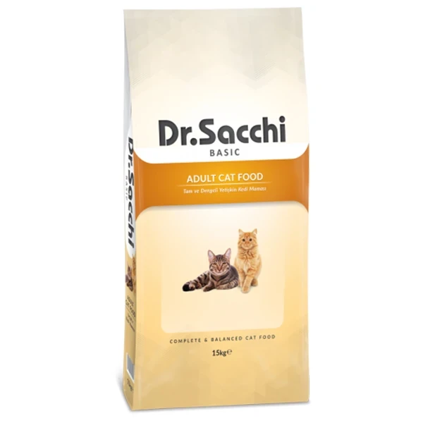 Dr.Sacchi Basic Chicken Tavuklu Yetişkin Kedi Maması 15KG